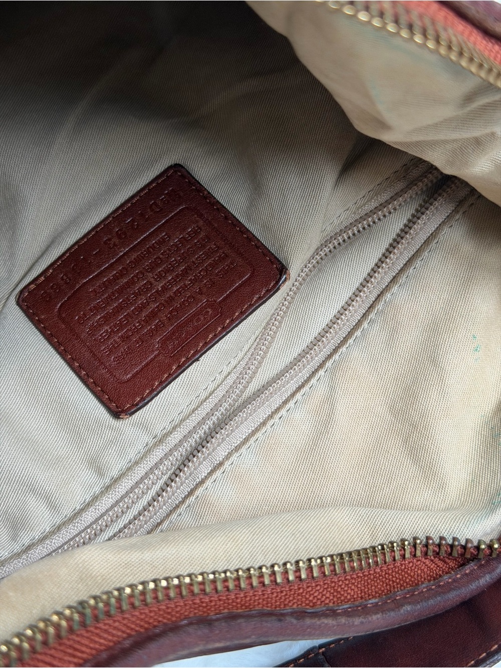 COACH Burgundy Leather Vintage Bag with Gold-Tone Accents Boho - Picture 11 of 12